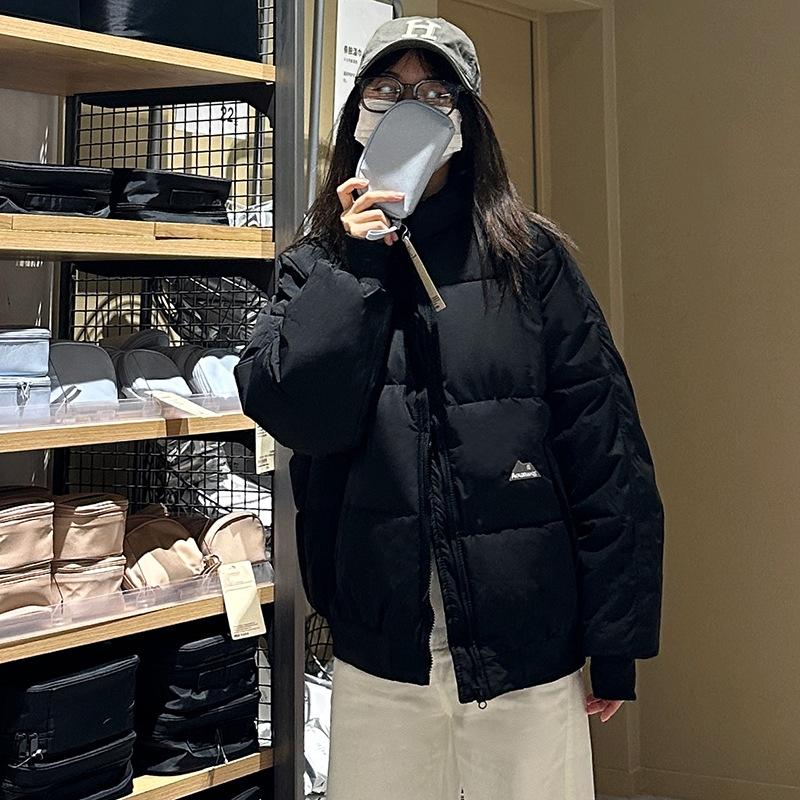 

2025 зима новая стеганая одежда женская корейская инс теплая, удобная, простая и универсальная куртка-пуховик утолщенная хлопковая куртка S чёрный