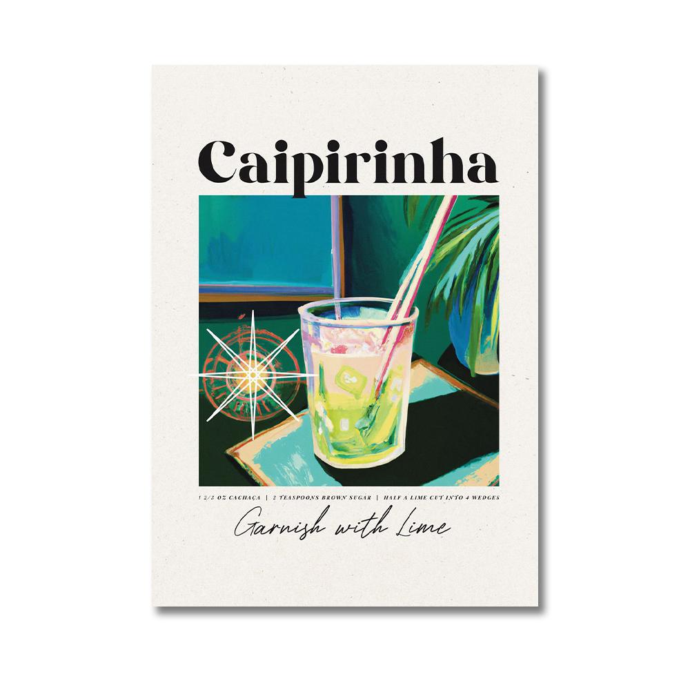 Retro Cocktail Posters Juice Alcohol Drinks Mojito Bramble Wall Art Canvas Painting Print Pictures for Bar Kitchen Home Decor