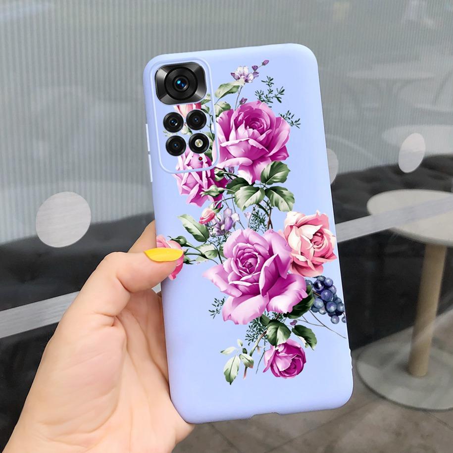 For Xiaomi Redmi Note 11 Case 2022 Slim Silicone Soft Flower Phone Cover For Xiaomi Redmi Note 11S Bumper Note11 Pro Plus Fundas