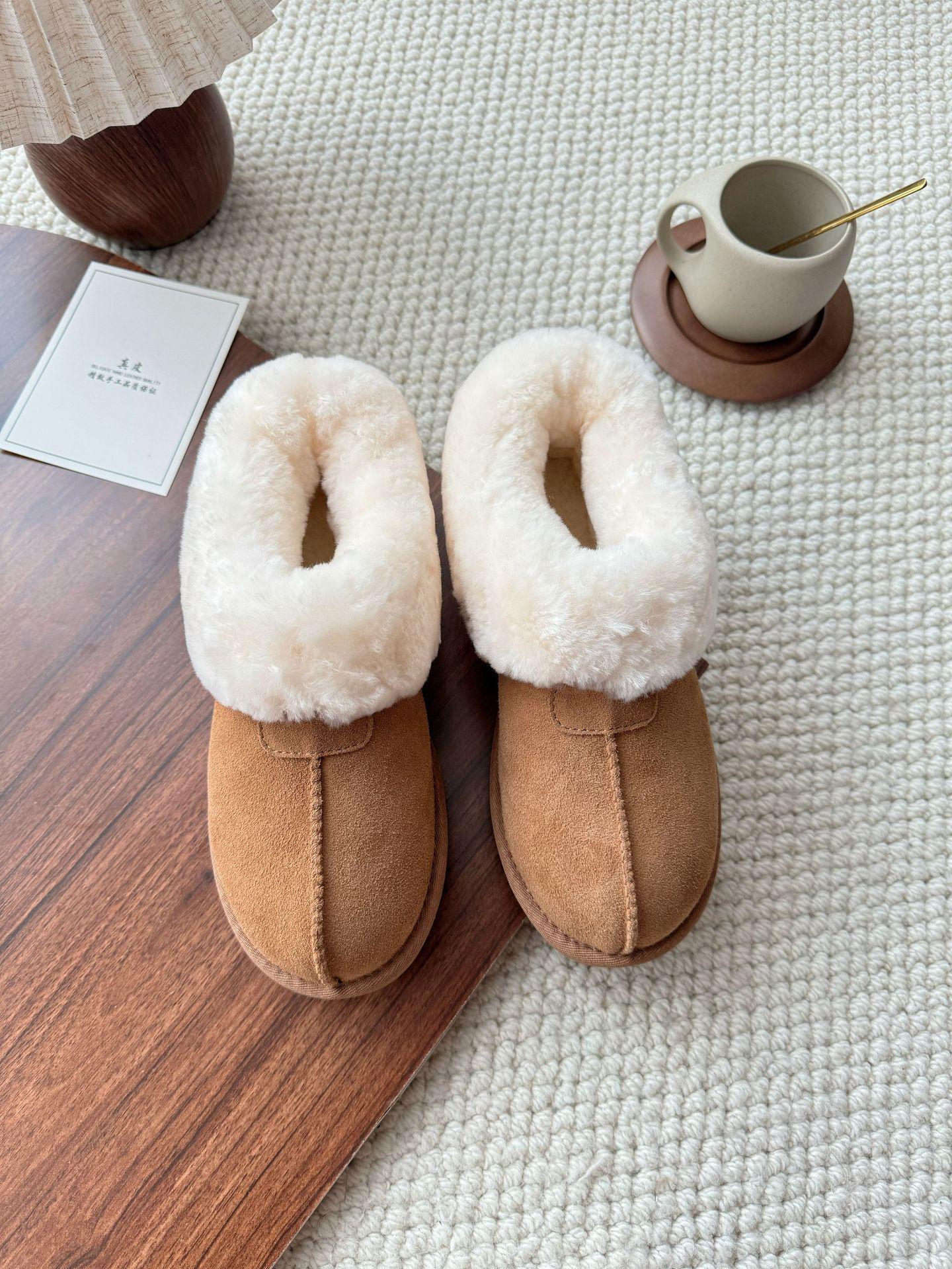 Sangpo Women s Low-Cut Snow Boots - Leather & Fur, Flat Bottom, Velvet Lined, Winter Warmth 39