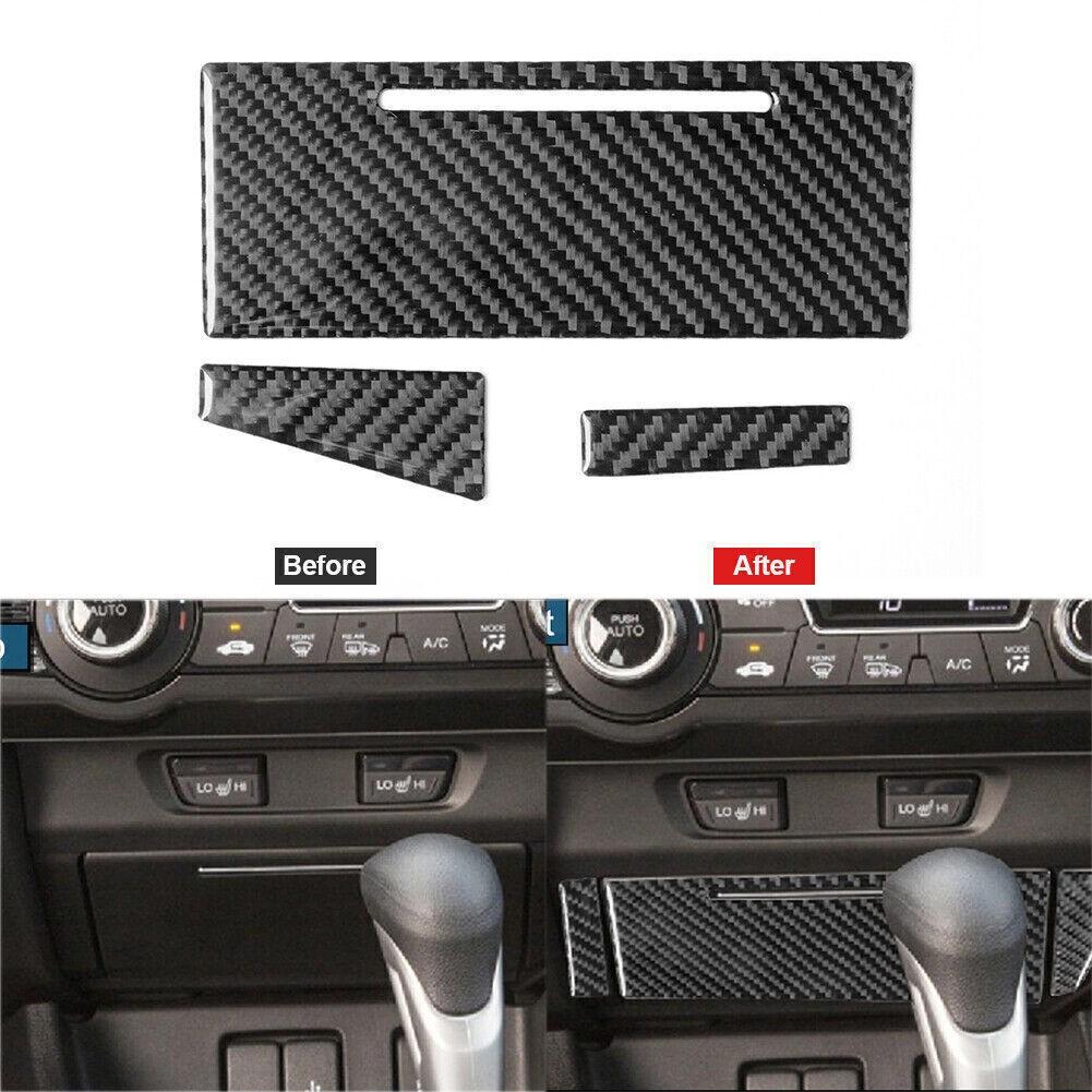 Carbon Fiber Center Storage Board Trim Cover For Honda Civic Coupe 2013-2015