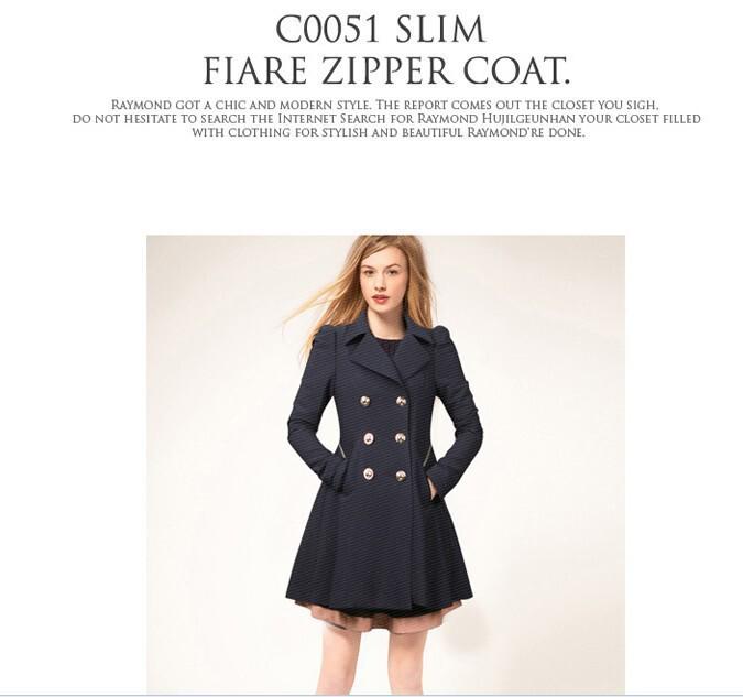 European & American Style Slim Fit Mid-Length Plus Size Women's Spring/Autumn Trench Coat