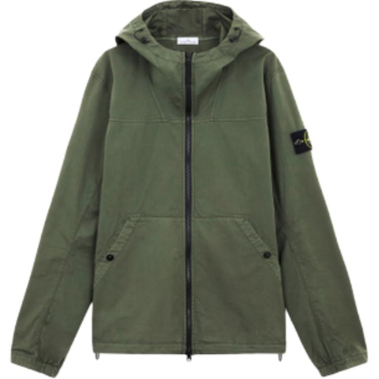 

Stone Island FW24 Pima Cotton Zip-Up Hooded Logo Casual Jacket Men Jacket Green 811510110-V0059 L