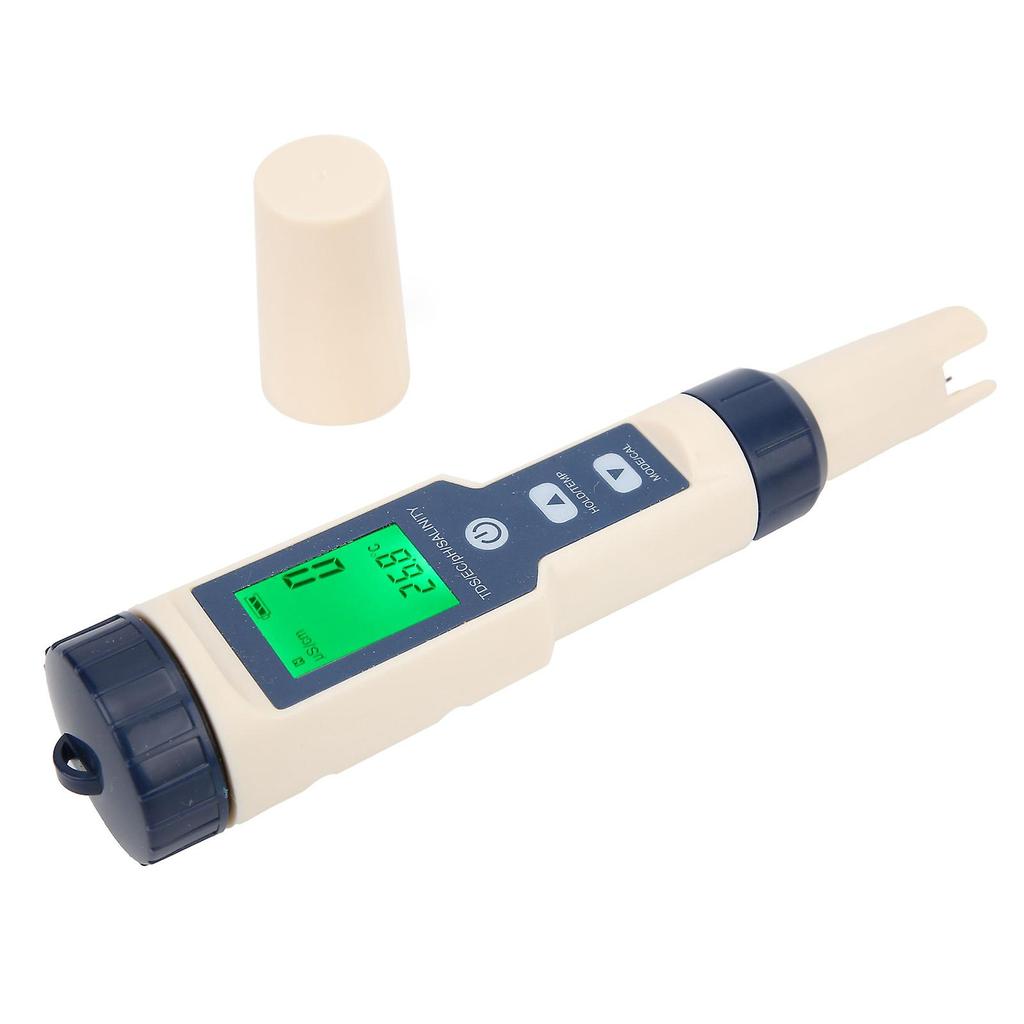 Water Quality Tester - 5 in 1 PH/EC/TDS/SALT/TEMP Test Pen with Backlight