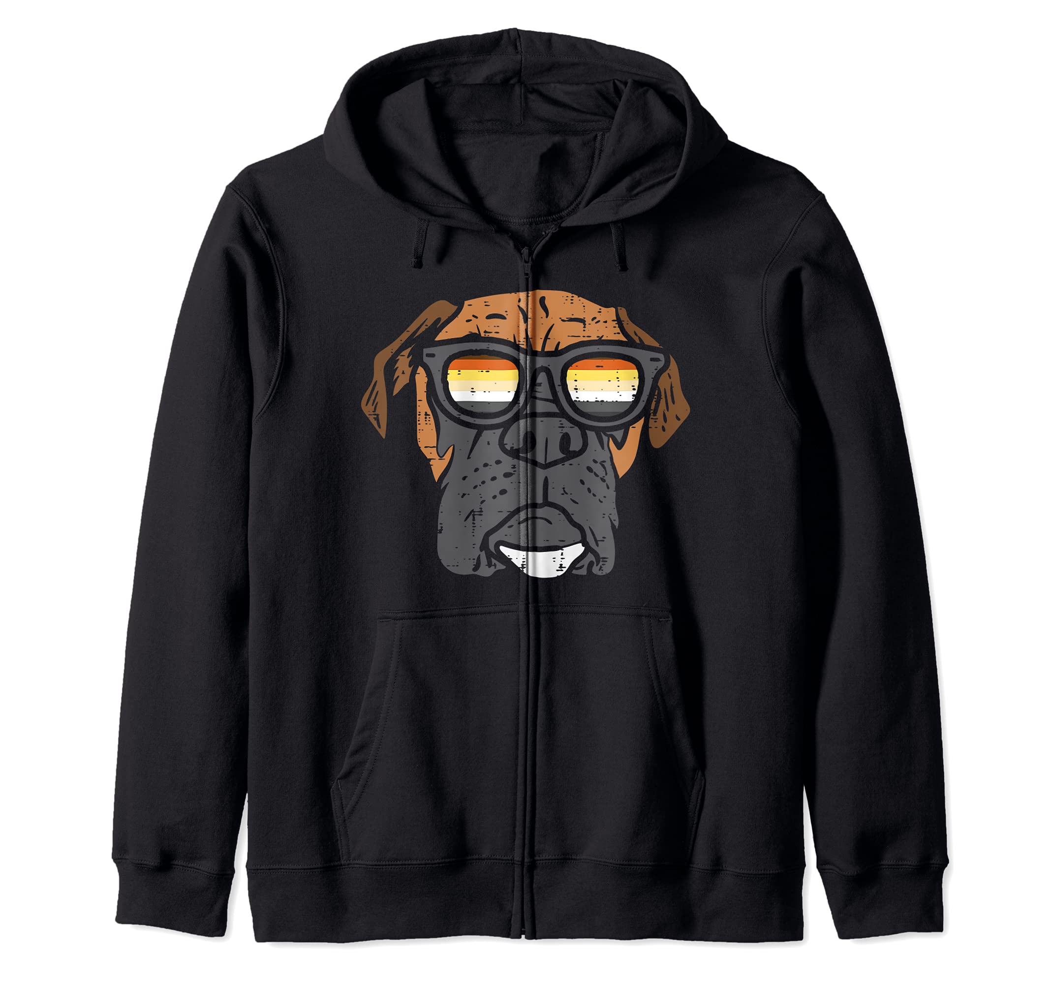 

Boxer Dog LGBTQ Gay Bear Flag Gay Pride Male Dog Lover Zip Hoodie