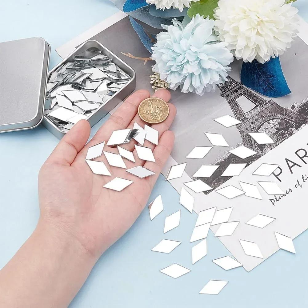 

100pcs Leaf Acrylic Mirror Stickers - Decorative Self-Adhesive Decals for Windows & Home Decor алмаз