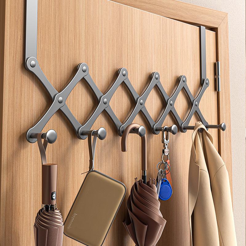 Wow-wow Punch-Free Folding Clothes Hook - Retractable Bedroom/Bathroom Storage Rack