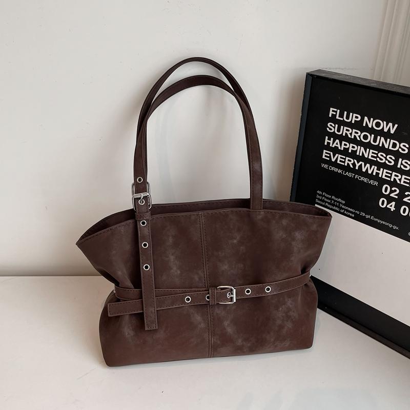 Trendy Fashion Simple Belt Buckle Retro Women's Underarm Bag Elegant Shoulder Bag Very Suitable for Daily Life, Shopping, and Women's Holiday Gifts