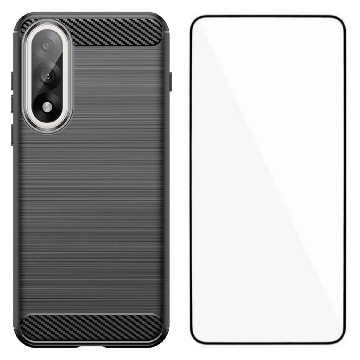 

For OnePlus Ace 5 Ultra 5G/OnePlus Nord 5 5G Case with Screen Film WANLONFENG LS Series Big Lens Hole Brushed Texture TPU Phone Cover Black
