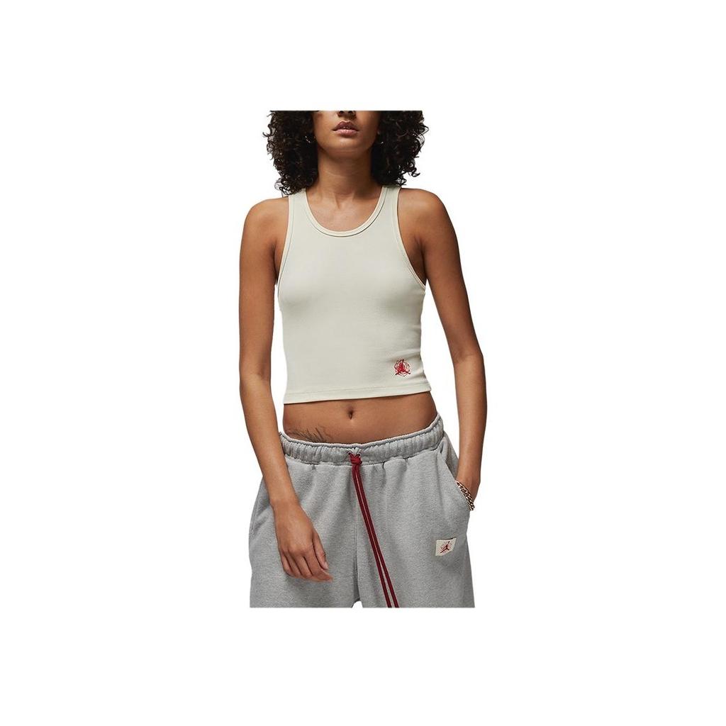 Jordan x Teyana Taylor American Retro Logo Embossed Casual Sports Tank Top Women Tops White FB2630-113