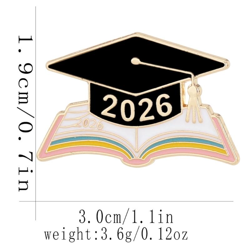 Elegant Book And Cap Design Alloy Brooch Corsage Pin For 2026 Graduates Commemorating Special Parties