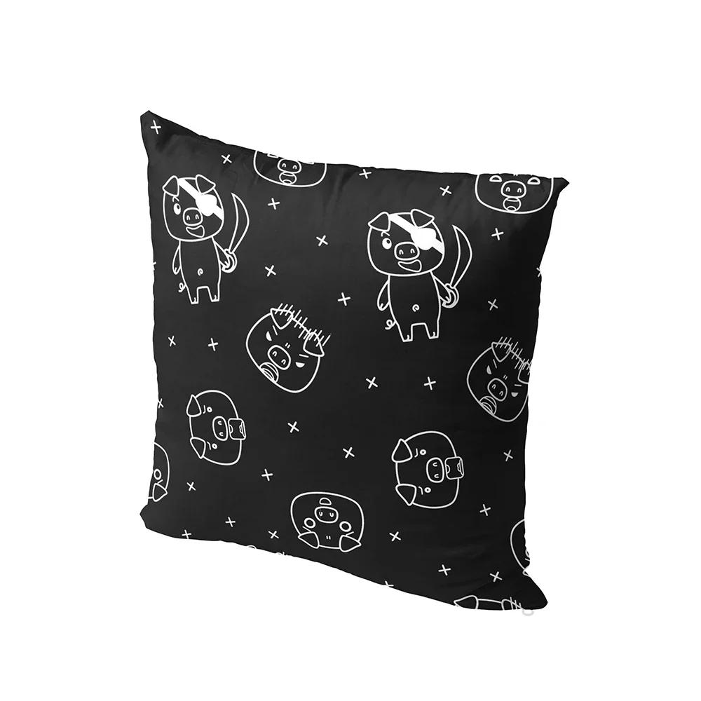 Kawaii Animal Pillowcase Cute Pig Elephant Strawberry Scale Print  Home Decor Cushion Cover