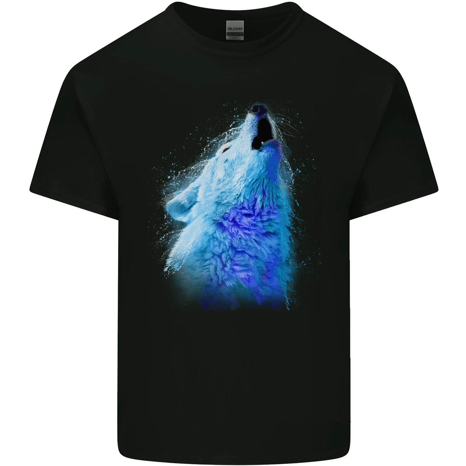 Wolf Watercolour Kids T-Shirt Childrens S