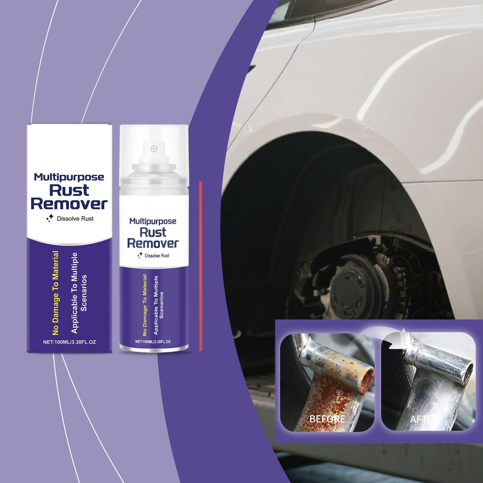 Rust Removal Spray Multi-Purpose Stain Cleaner 100ml Metal Cleaner Rust Remover For Equipment Maintenance Car Repair Tire 100ml