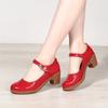 Dance Shoes Soft Sole Summer Dancer Dance Shoes Performance Square Red New Shoes Gold and Silver Middle Heel Ballroom Dancing Shoes