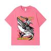 275 GSM Washed T-shirts 100% Cotton Chainsaw Man V43 Denji Print Unisex Heavy Cotton T Shirt