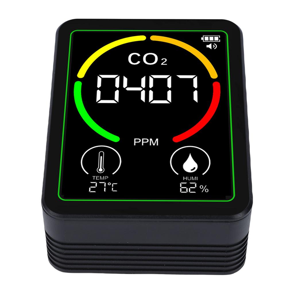 Air Quality Meter 3 in 1 CO2 Temperature Humidity Detector LCD Backlit Screen Indoor Air Quality Tester for Home Office