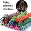 1Pair 100CM/140CM Reflective Sneaker Shoestrings Round Replace Shoe Laces Polyester Colorful Sport Shoelaces Shoes Accessories