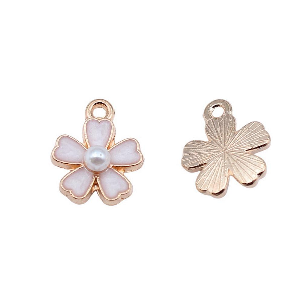 Enamel Charms Multi Color Flower Pendants For Floral Themed Jewelry