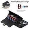 For iPhone 14 13 12 Mini 11Pro Max X/XS XR 8 7 Plus Wallet Leather Case with Long Lanyard Kickstand All-round Shockproof Cover