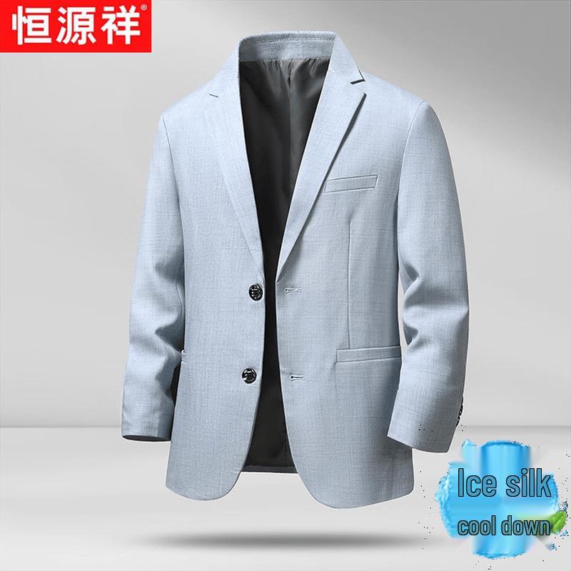 Hengyuanxiang Men s Ice Silk Casual Suit Jacket 170/L