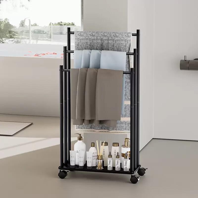 Cmaos 3-Bar Square Tube Floor Standing Towel Rack
