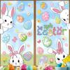 6 Sheets Easter Bunny Window Cling Removable Waterproof PVC Flower Colorful Egg Rabbit Static Glass Sticker Spring Easter Holiday Decoration Decal