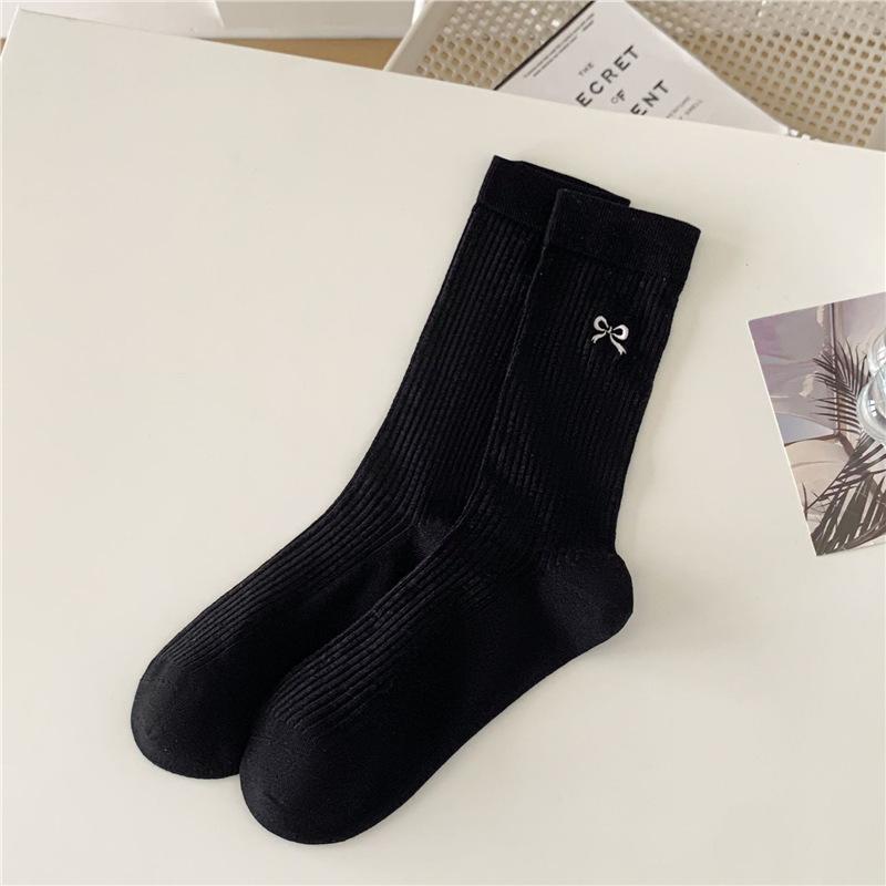 Summer Thin Mesh Breathable Mid-calf Socks for Women, Solid Color Lace Pile Socks, Perforated Mesh Socks