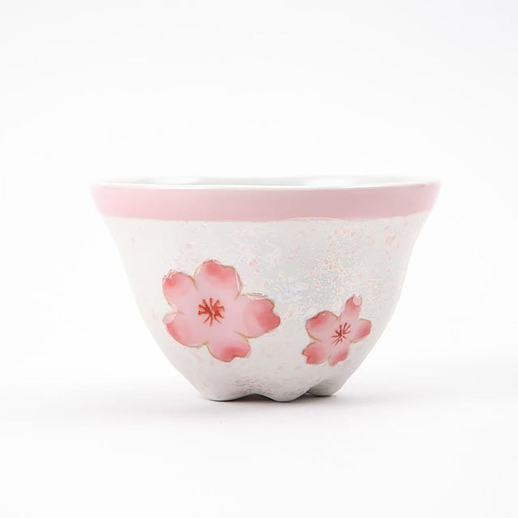 Arita-Ware Teeschale Reisschale Kirschblütenrosa Densei-Ofen Schwertlilie Kirschblüte Kirsche Sencha-Schale handbemalt blütenförmig