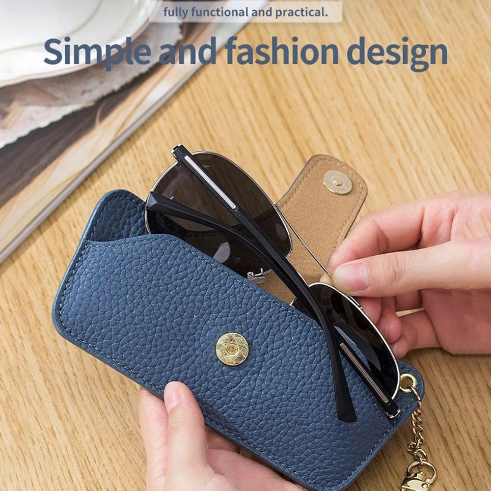 Retro Pouzdro na brýle z pravé kůže Přenosný chránič brýlí Sluneční brýle Pouzdro na brýle Student