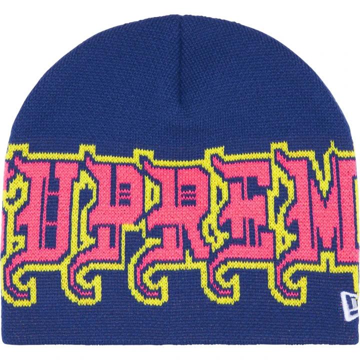 Supreme New Era Outline Beanie Navy