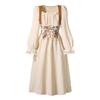 2025 Autumn Girls' French Medieval Princess Dress - Retro Long-sleeve Court Style