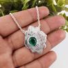 Green Emerald Gemstone Jewelry, 925 Sterling Silver Pendant Handmade Dainty Jewelry For Gift