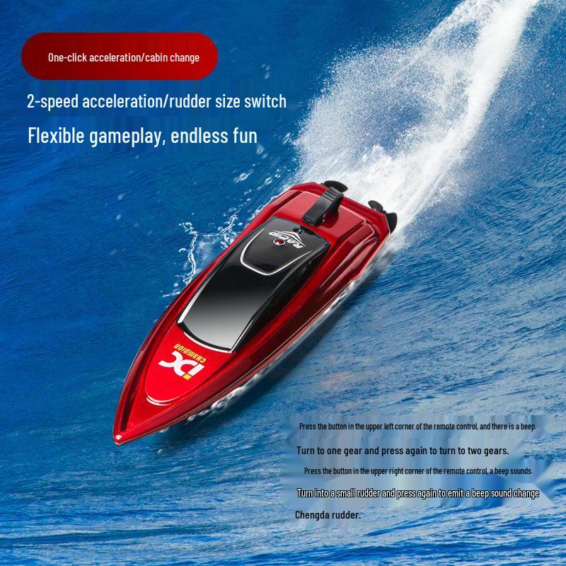 2.4G Wireless Long-Range Electric Speedboat for Kids - High-Speed Mini Remote Control Racing Motorboat