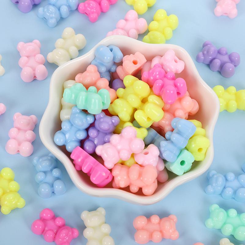 Acrylic Macaron Bow Bead String for DIY Bracelets and Hair Ties