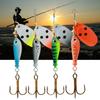 Spinner Fishing Lures with Triple Hooks Sequins Artificial Baits Hard Metal Spinner Baits for Freshwater Saltwater
