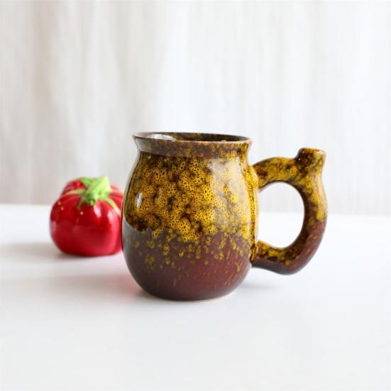 Unique Glaze Ceramic Mug Wake And Bake Coffee Pot Shaped Handle Novelty Gifts Cup with Ergonomic