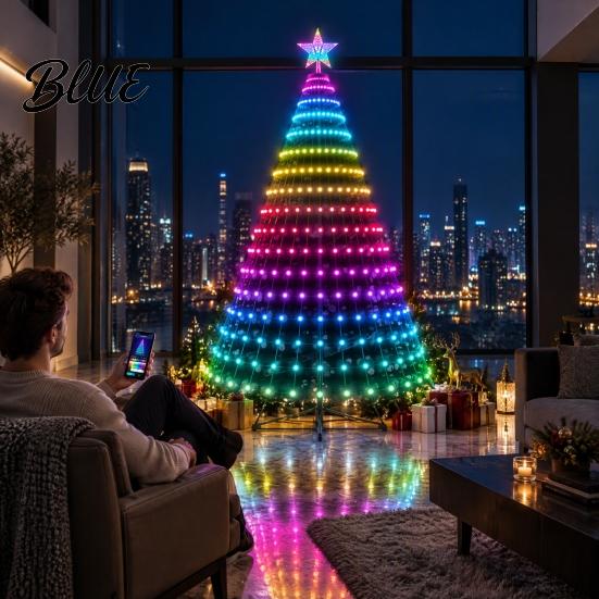 Easy Installation Waterfall Glow LED Christmas Tree String Light 400 LEDs Fairy Light with App And Multi Scene Decorative Lights Remote Control