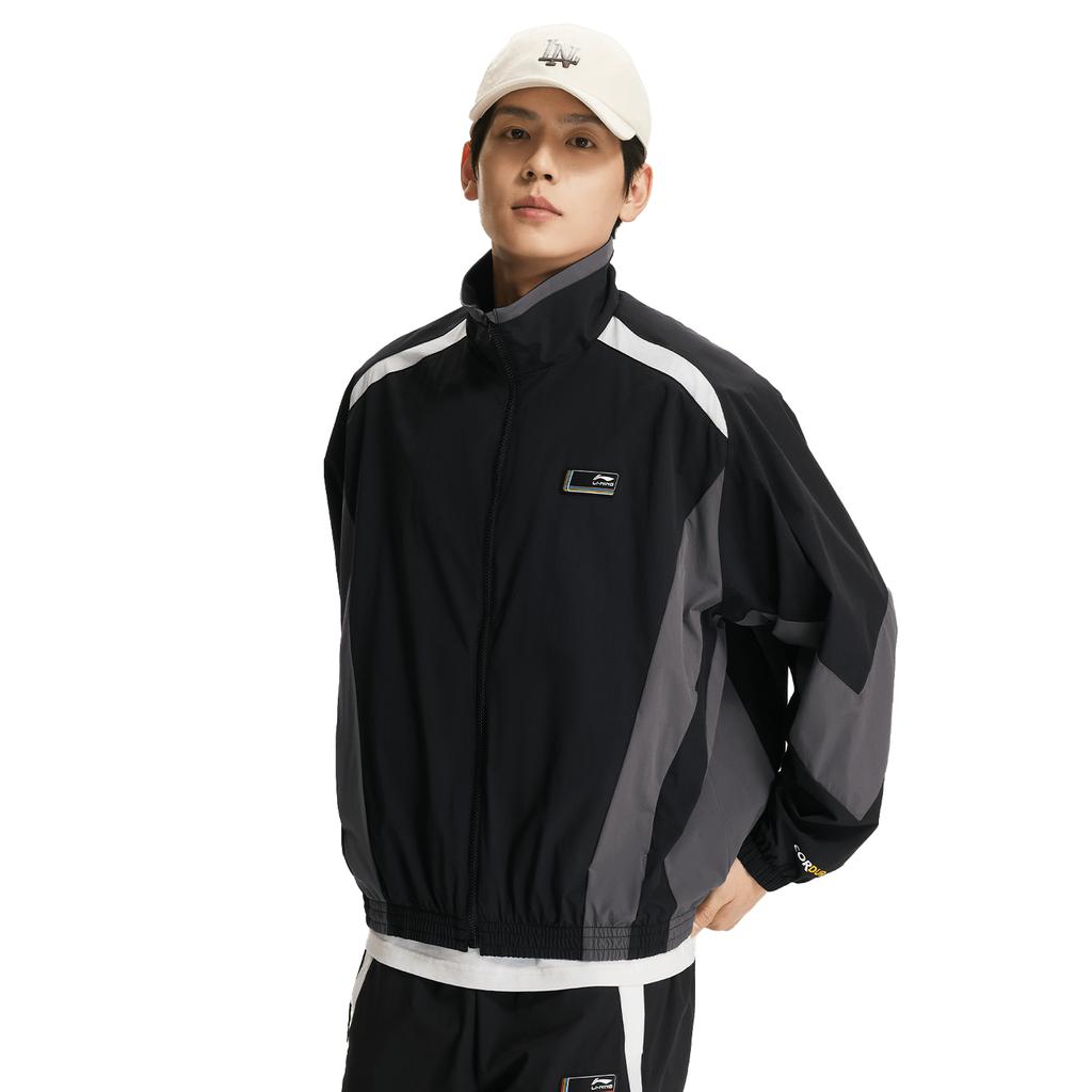 Li Ning DNA Series Winter Sports Inspired Limited American Retro Color Block Casual Fashion Versatile Logo Quick Dry Cool Zipper Windbreaker AFDWE01-1