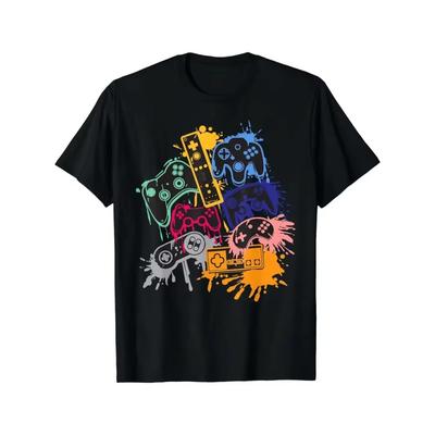 Rundhals Game-Konsole Print Herren Modisches Sommer Kurzarm Sport-T-Shirt, Bequem Und Vielseitig