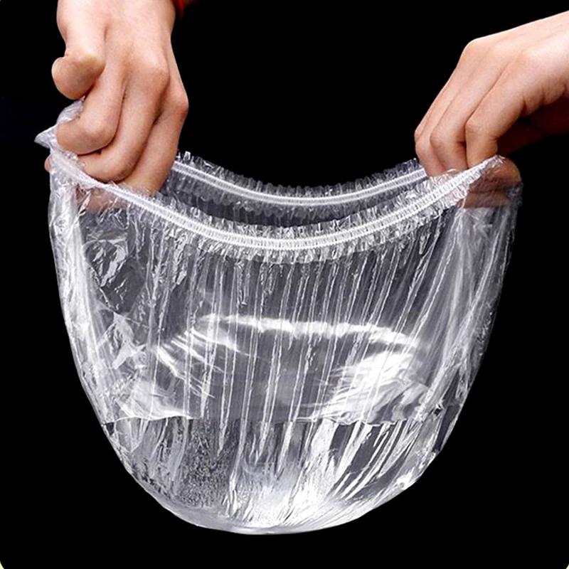 100Pcs Food Grade Elastic Plastic Wrap Disposable Cover Bags Kitchen Fruit Vegetable Storage Fresh