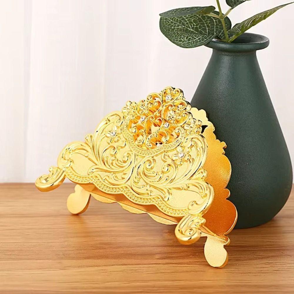 European Style Metal Paper Dispenser Zinc Zinc Zinc Alloy Gold Tissue Box Shiny Napkin Holder  Coffee Shop