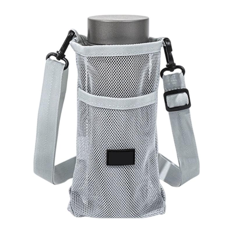 Meshes Water Bottle Holder Sleeve Water Bottle Carriers Bag for Clear Hydrations Monitoring Zippers Access Oxford Fabric