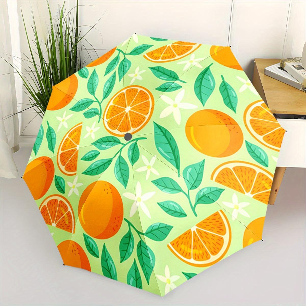 Automatic Open/Close Umbrella with One-Touch Button - Compact Folding Umbrella, Lightweight Travel Umbrella with 8-Rib Strong