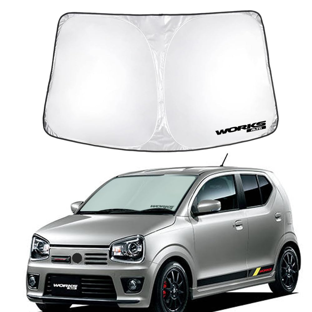 

SAWAKAKI Sunshade for Suzuki Alto Works Custom Designed for Windshields with Sun Heat UV Heat Compact Storage HA36S, Logo, Protection, Insulation,