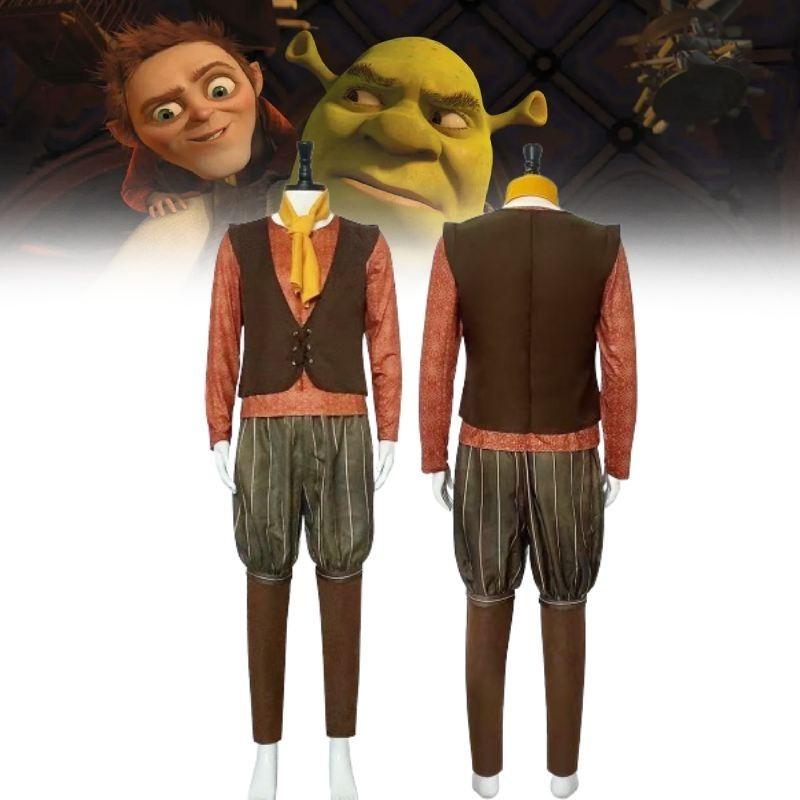 Yüksek Kaliteli Polyester Shrek 4 Cüce Kostümü Cadılar Bayramı Rol Oyunu İçin Mükemmel