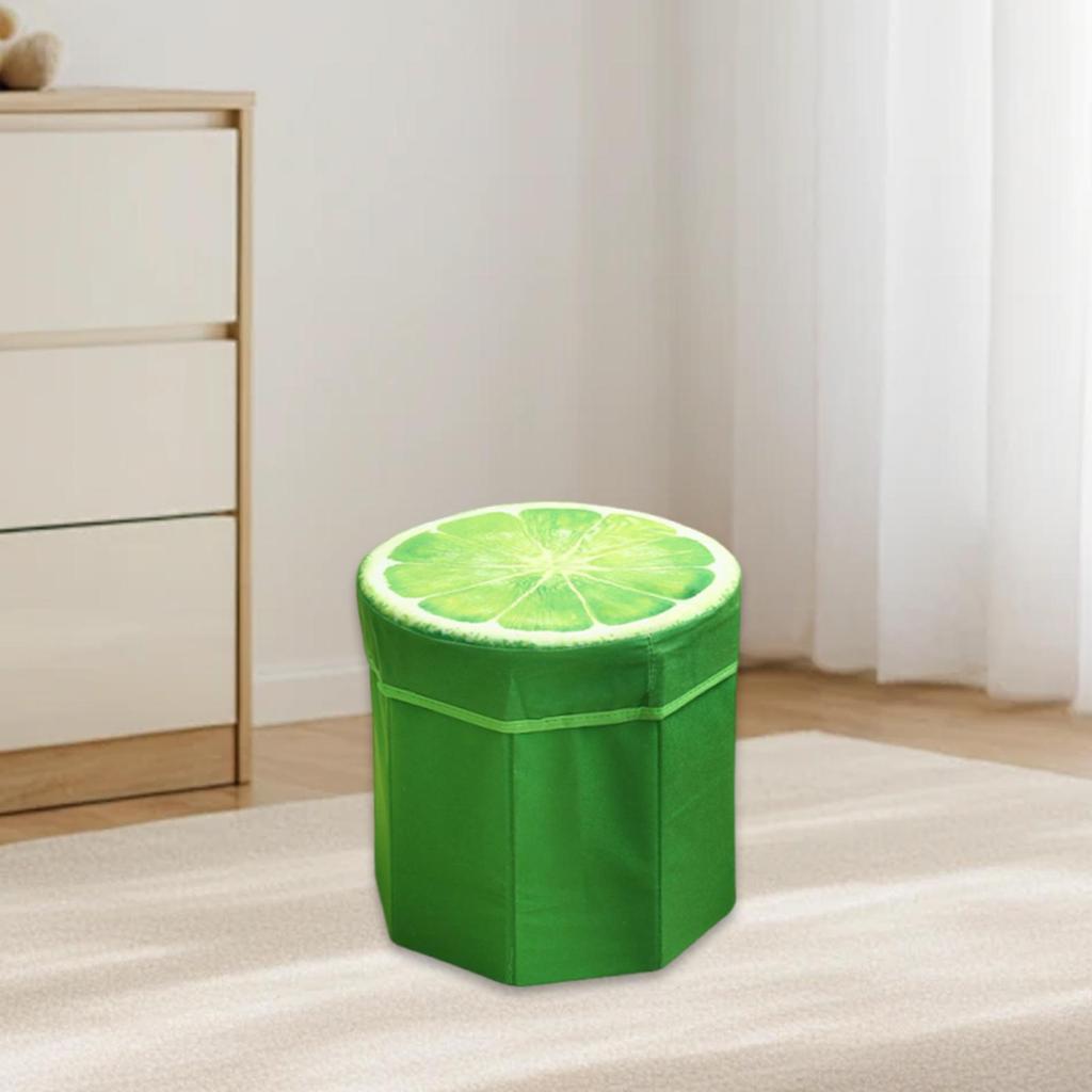 Folding Storage Ottoman Toy Storage Box 11.42x11.42x11.81inch Footrest Funny