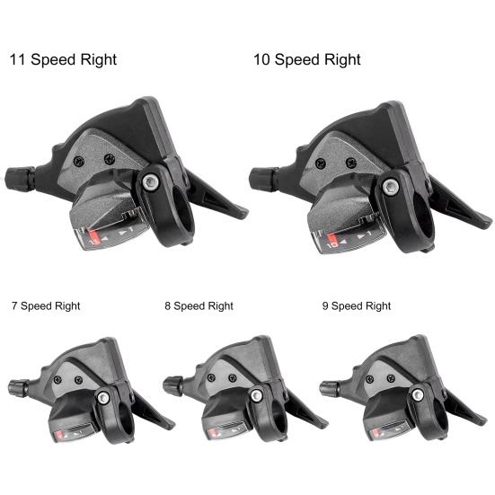 Manette de vitesse à gâchette 7/8/9/10/11 vitesses Haute résistance Haute précision de réglage 2,14 m Câble variable Intégré Manette de vitesse droite pour VTT