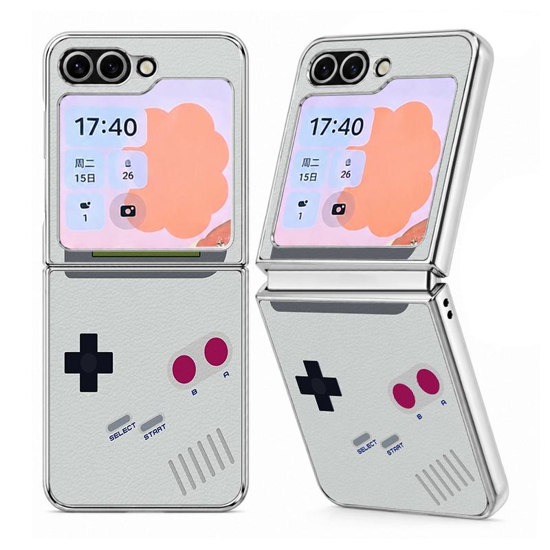 Retro Game Boy Camera Print Case For Samsung Z Flip 8 7 6 5 Hybrid 3in1 Leather Skin Plating Folding Phone Cover For Galaxy Z Flip8 Flip7 Flip6