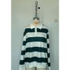 Spring Autumn New Fashion Loose Striped Pique Polo Shirt for Men Women, Trendy Hong Kong Style Streetwear